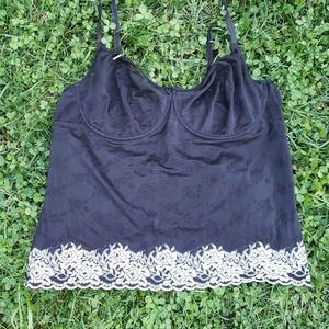 Vintage 90's Black Lace Bra Chemise